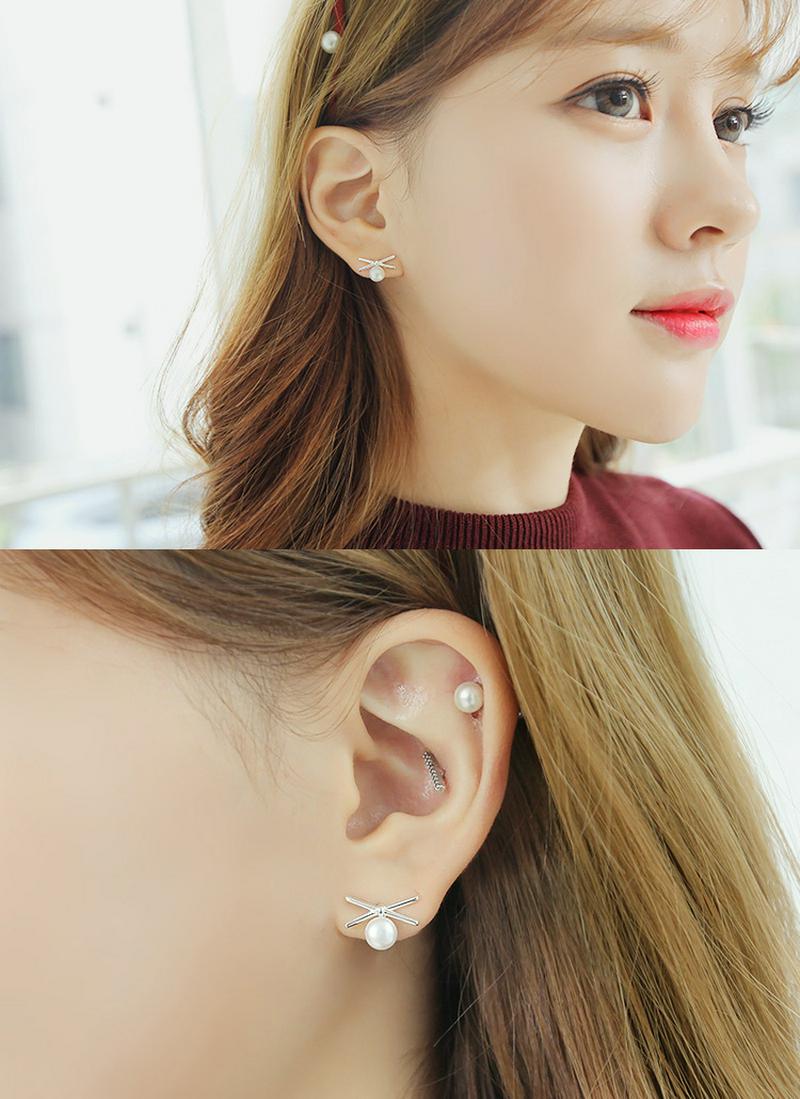 リアルシルバーパールポイントピアス
