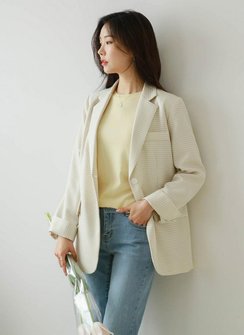 チェックフラップシングルジャケット