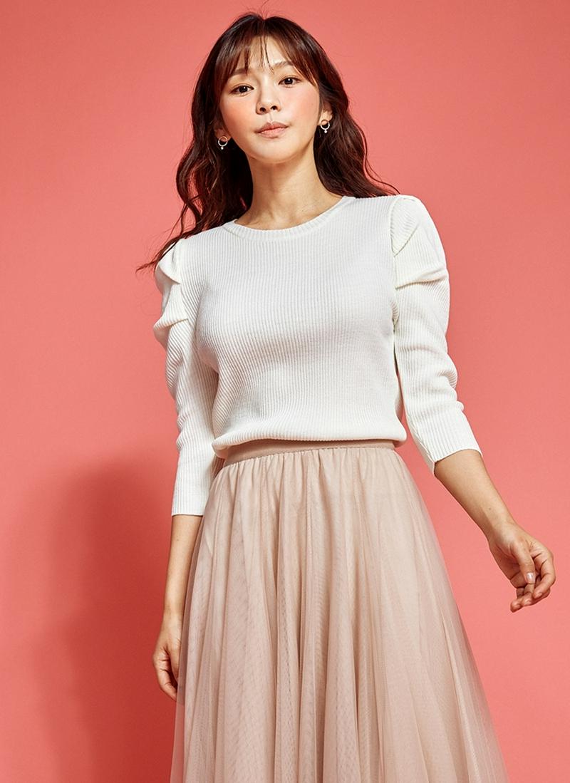 パフスリーブニットトップス