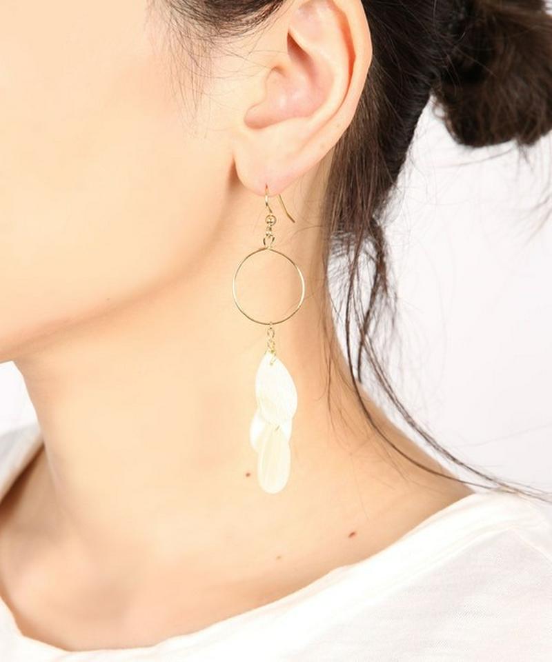 K14GF しずく型シェル6枚ピアス