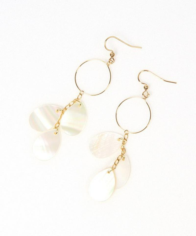 K14GF しずく型シェル6枚ピアス