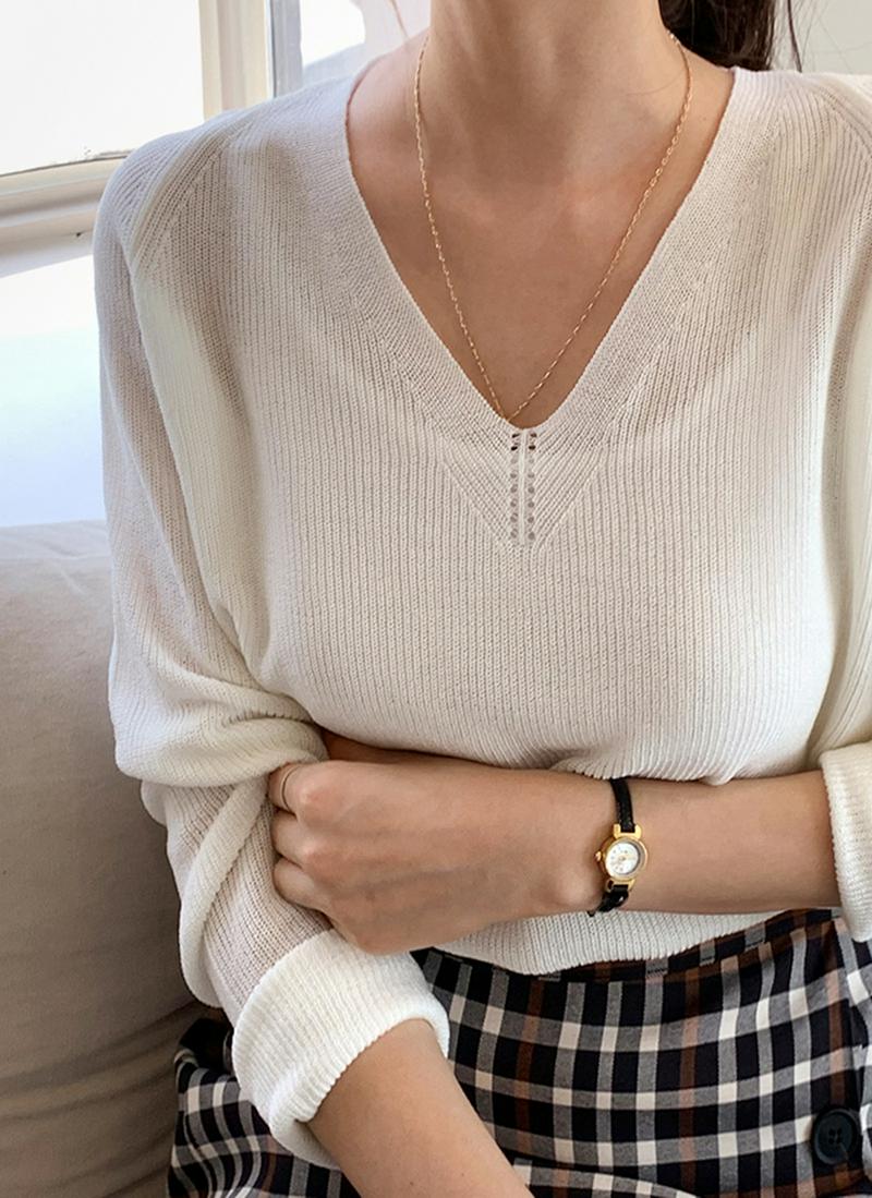 ルーズVネックニット・全4色