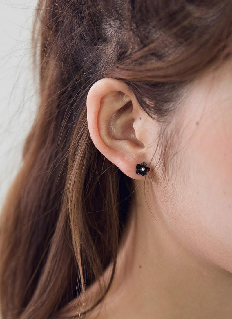ミックスカラーフラワーピアス4SET