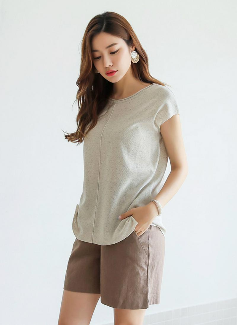 ロールネックセンターラインニット