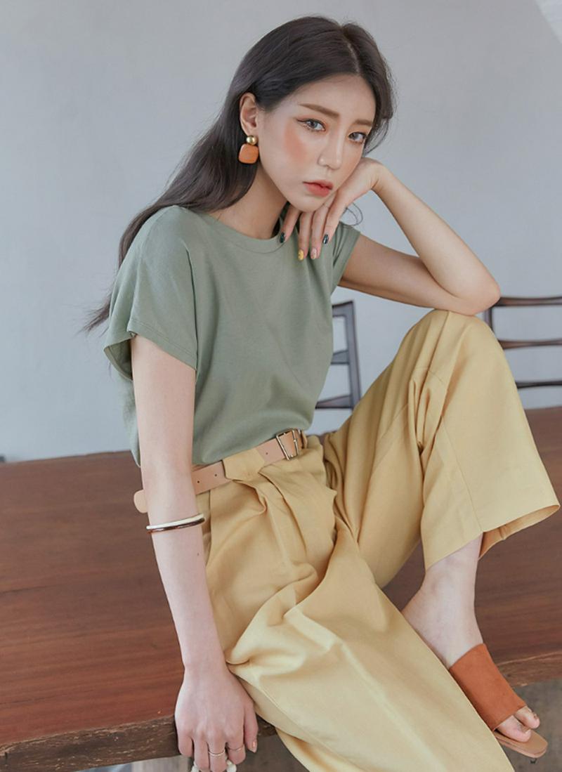 リネンブレンド半袖Tシャツ