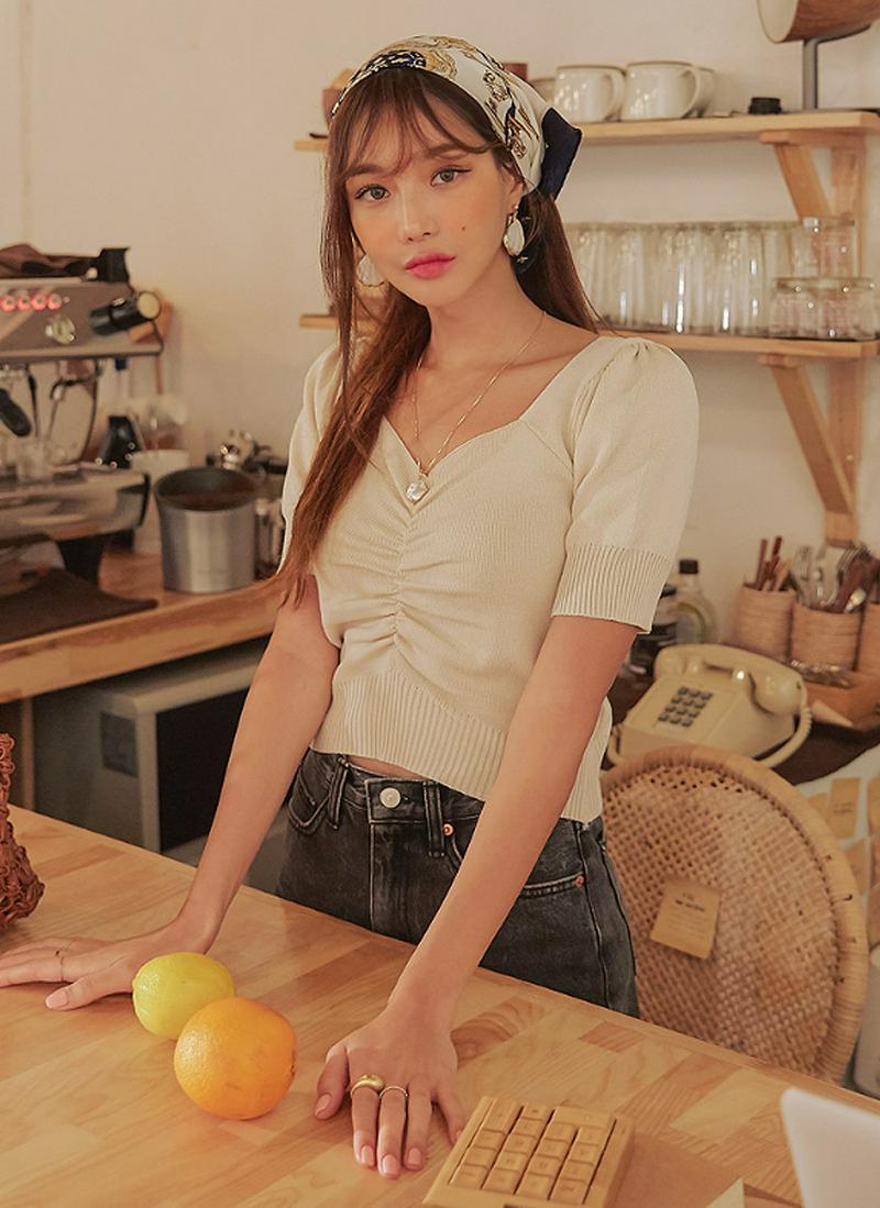 ギャザーラインパフニット