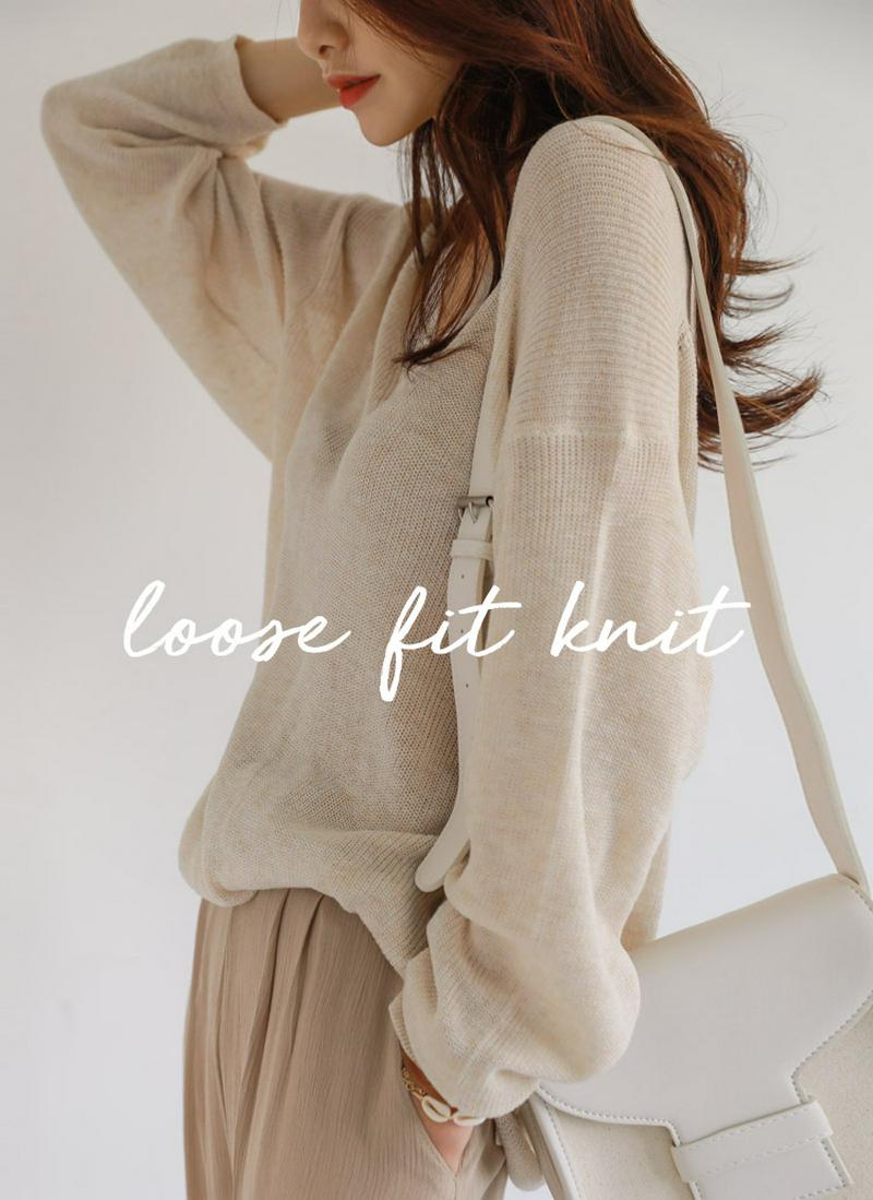 ウール混ルーズニット