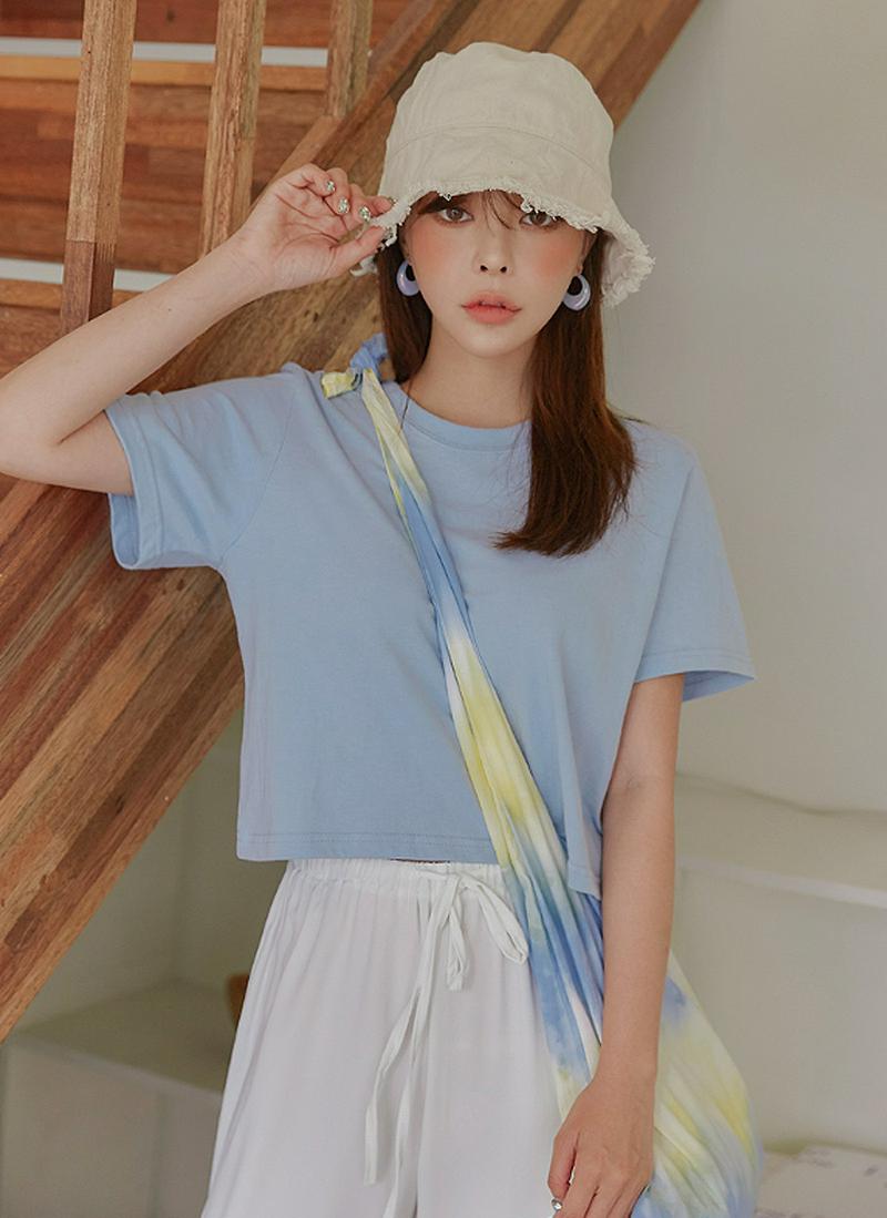 クロップドコットンTシャツ
