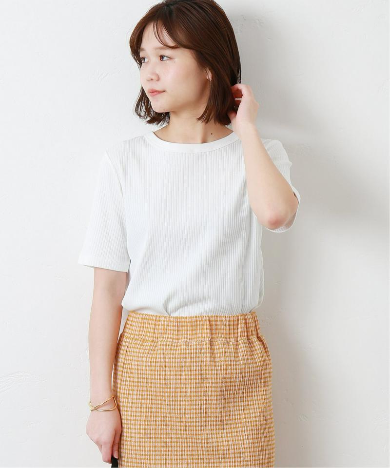 ギザコットンリブ レースアップTシャツ◆