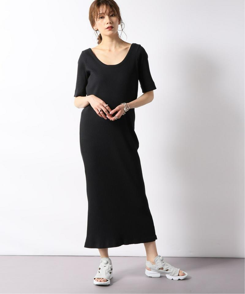 【NEU】C/PLリブスリットワンピース