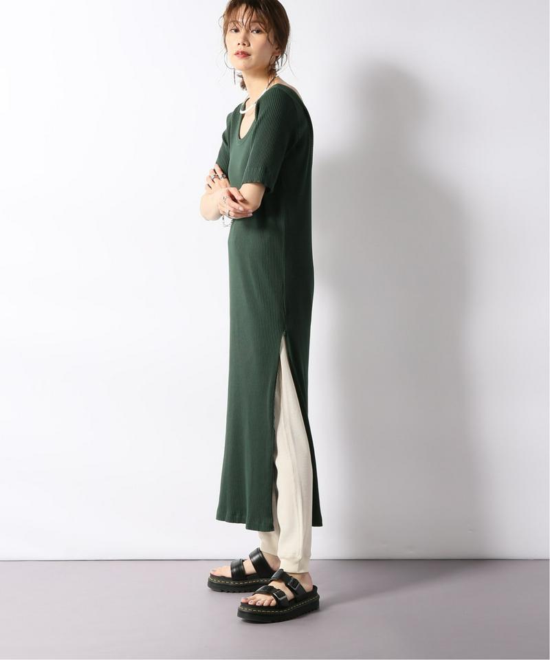 【NEU】C/PLリブスリットワンピース