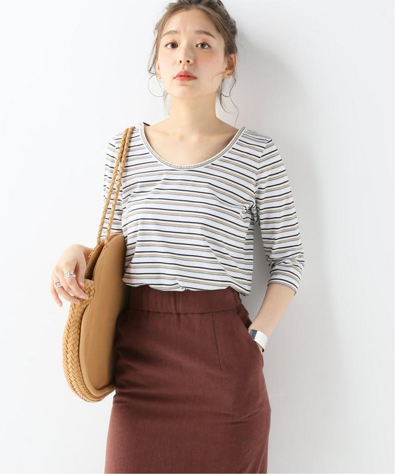 【NEU】100/2マルチボーダー オープンバックTee