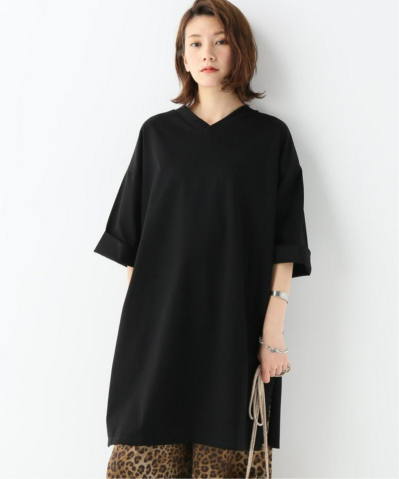 コットンジャージー 2Way-CNワイドチュニックプルオーバー