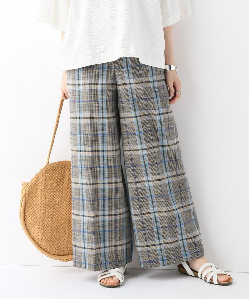 ラスティックチェックワイドパンツ