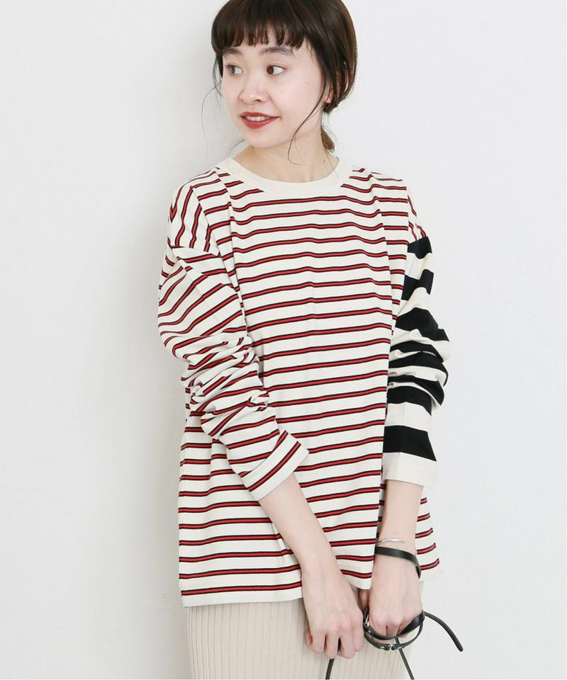 《WEB限定》【JS+e×G.F.G.S】マルチボーダー ドッキングロングTシャツ