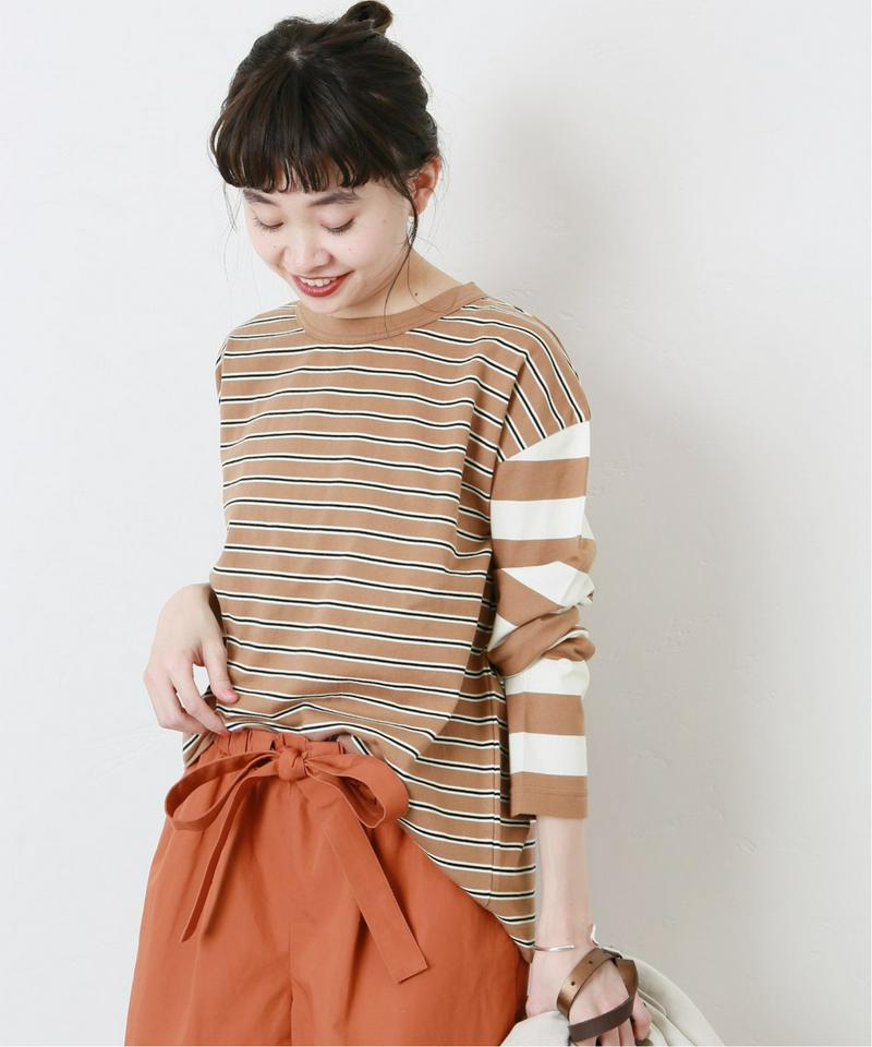 《WEB限定》【JS+e×G.F.G.S】マルチボーダー ドッキングロングTシャツ