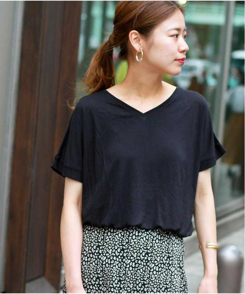 レーヨンテンジクVネックTシャツ◆