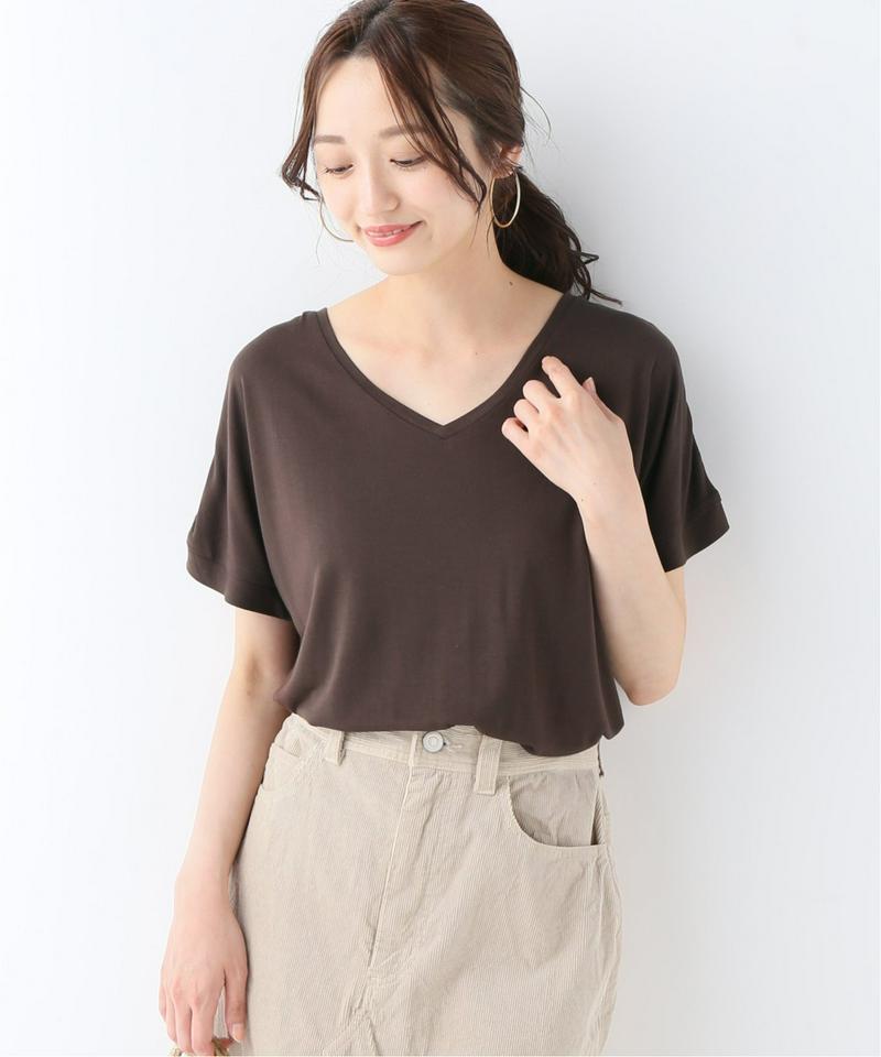 レーヨンテンジクVネックTシャツ◆
