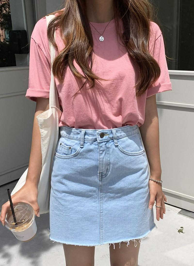 コットンラウンドネックTシャツ