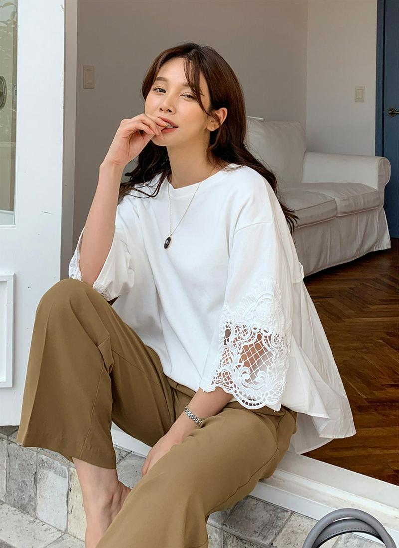 スリーブレースTシャツ・全3色