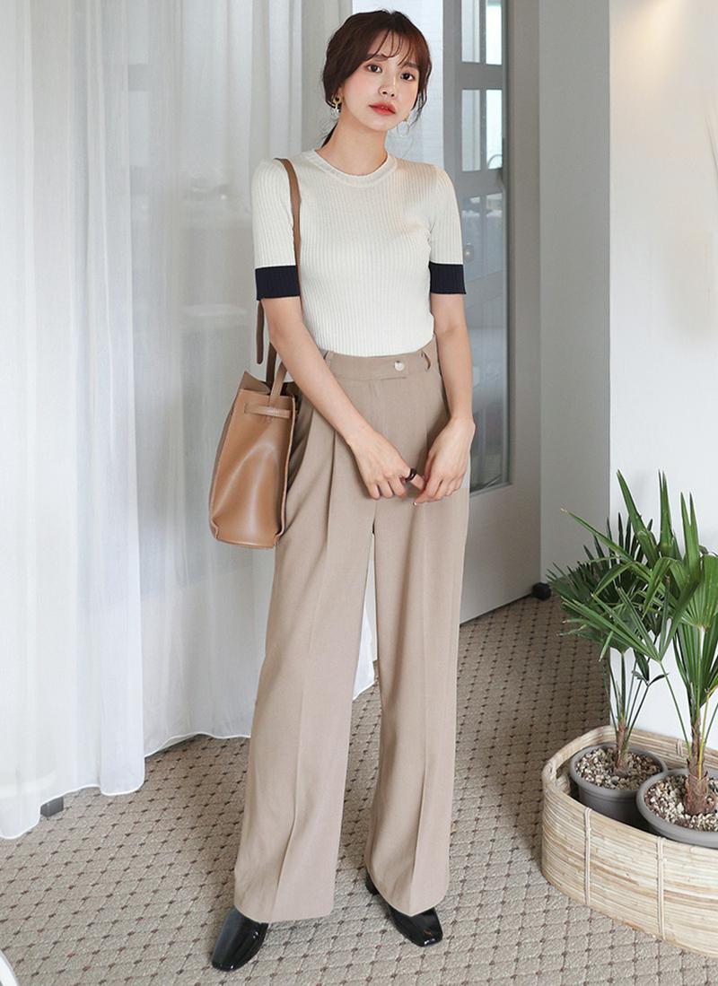 スリーブ配色ニット・全3色