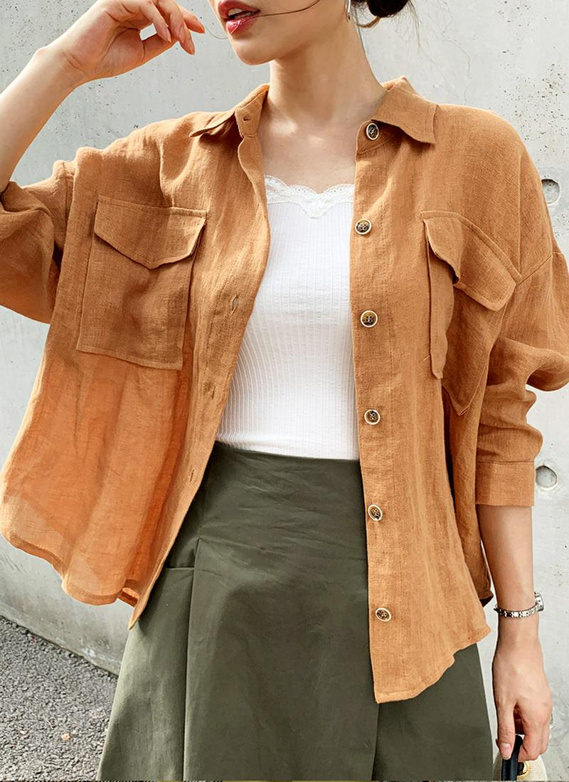 ダブルポケットリネンジャケット・全3色