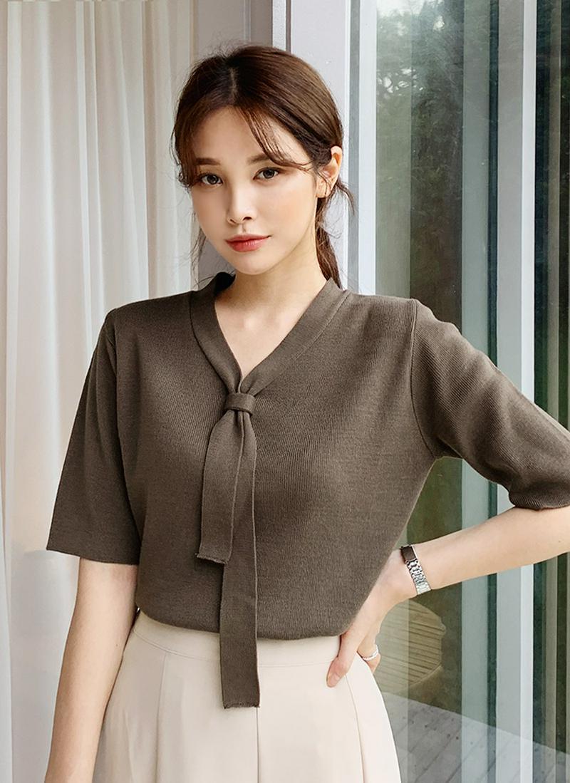 ネックリボンニット・全3色