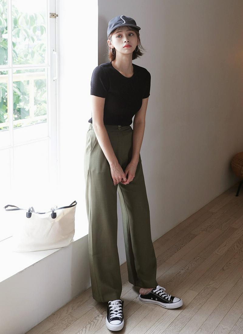 ショートスリーブリブニット・全4色