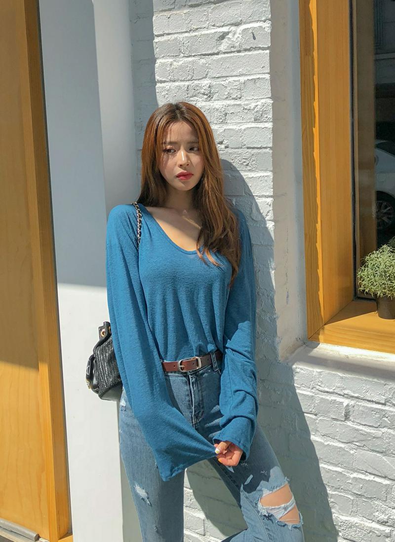 リネンブレンドルーズTシャツ