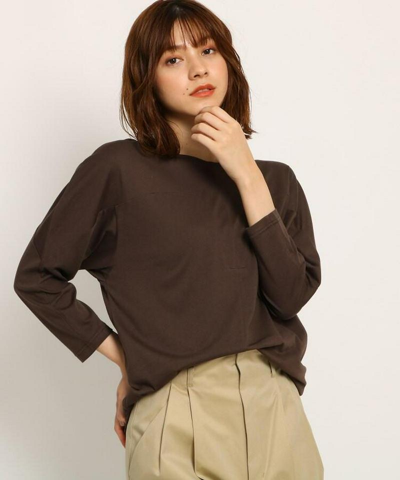 【洗える】フロント切り替え コットントップス