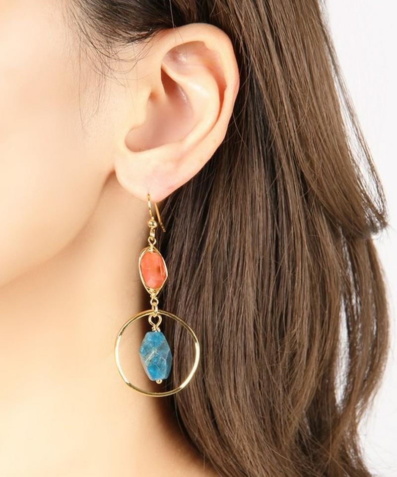 K14GF アゲート×アパタイトピアス