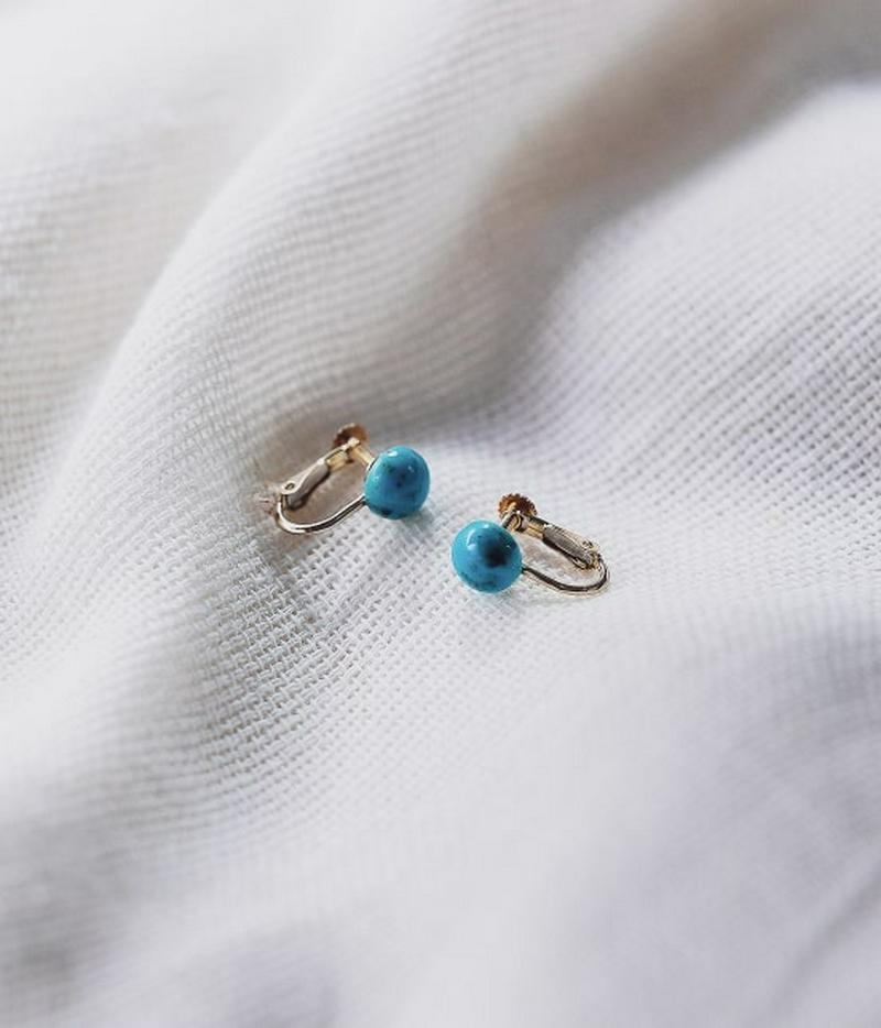 【予約】【J'aDoRe別注】【DeWLuX】1粒ストーンイヤリングターコイズ