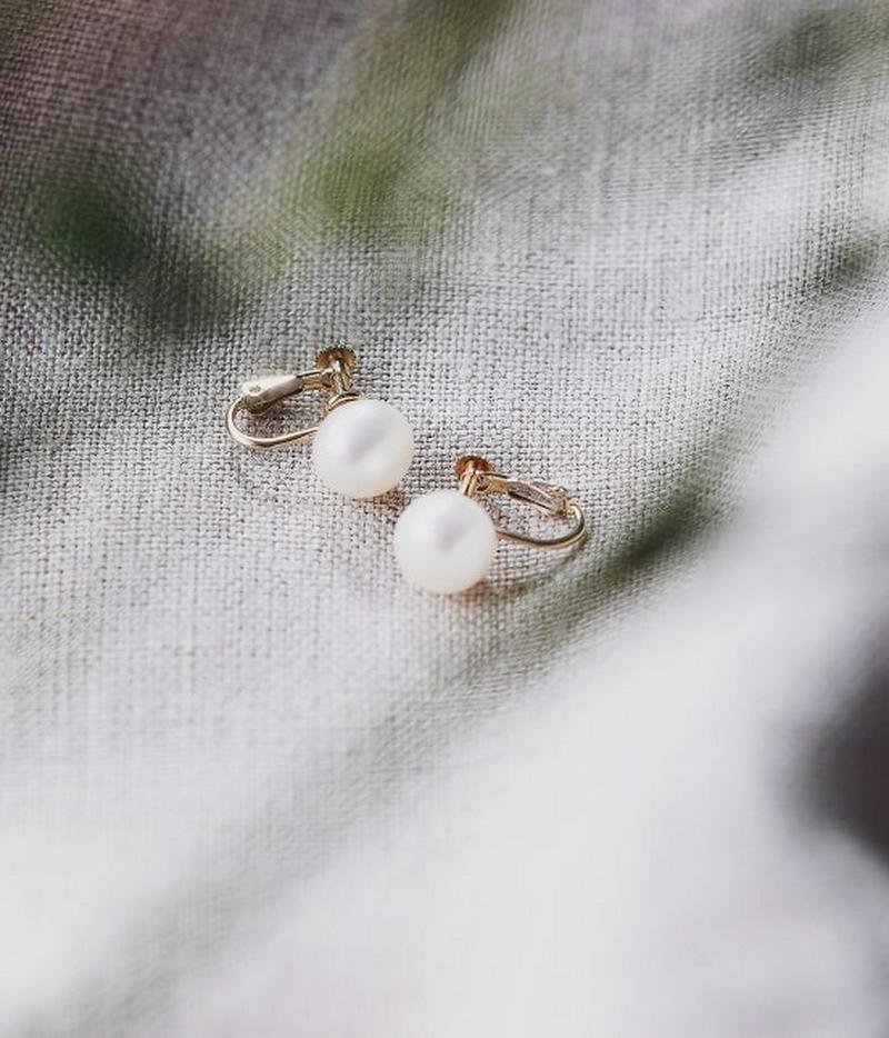 【別注】【DeWLuX】k10 1粒パールイヤリング