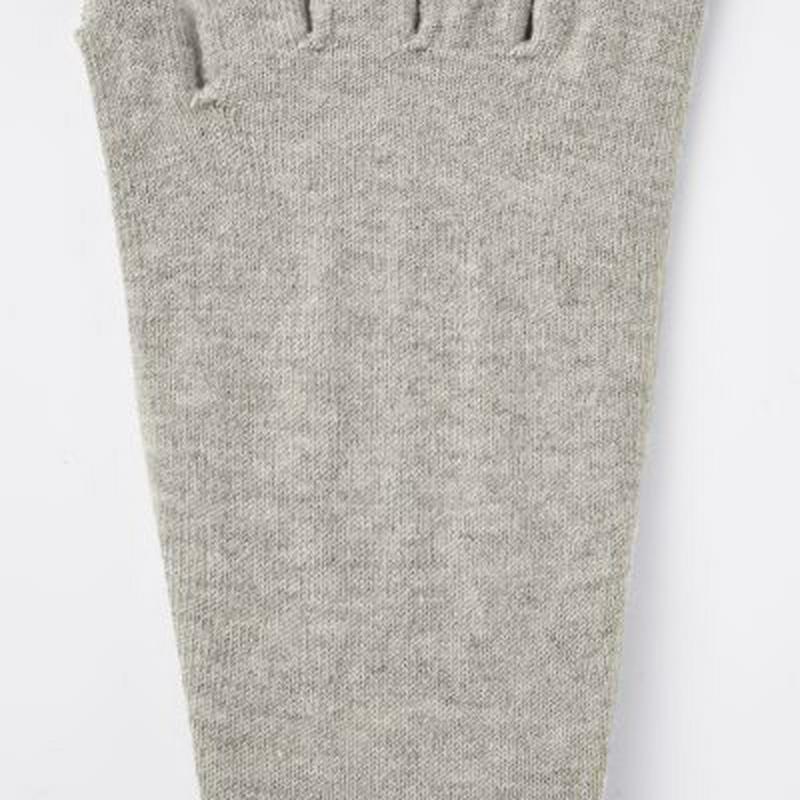 かかと滑り止め付き　綿混　５本指フットカバー（婦人・えらべる） ２３～２５ｃｍ・グレー