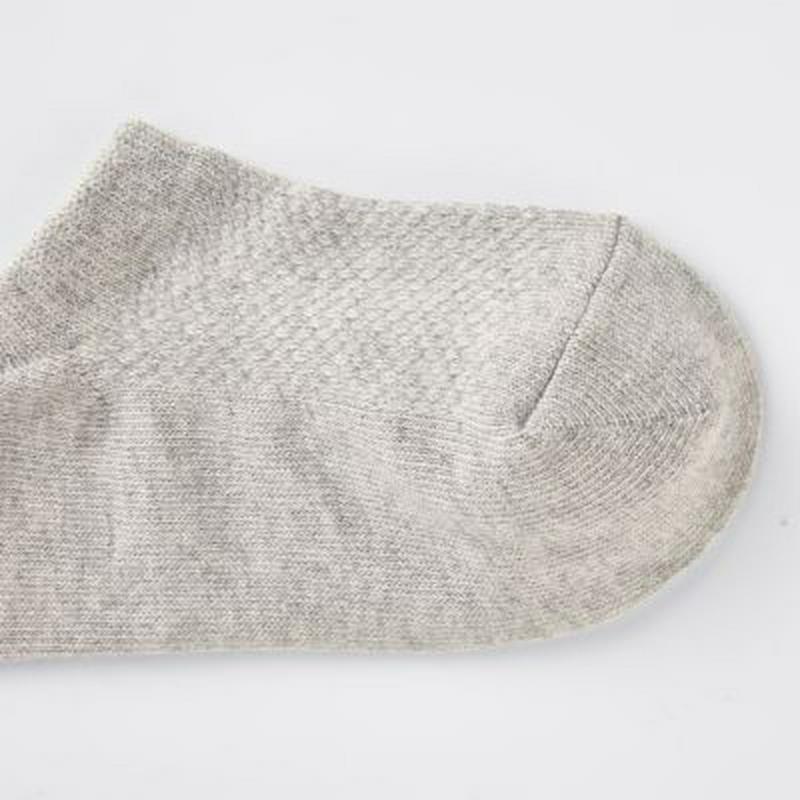 足なり直角　メッシュ編み　スニーカーイン靴下（婦人・えらべる） ２３～２５ｃｍ・グレー