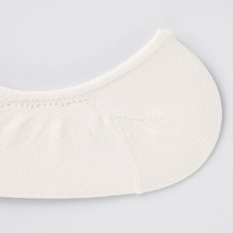 つま先ワイド脱げにくい　ポリエステル混　フットカバー（婦人・えらべる） ２３～２５ｃｍ・オフ白