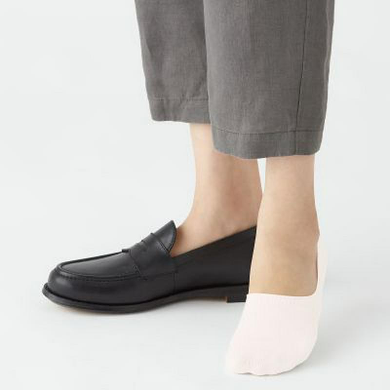 かかと滑り止め付き　薄手　フットカバー（婦人・えらべる） ２３～２５ｃｍ・オフ白