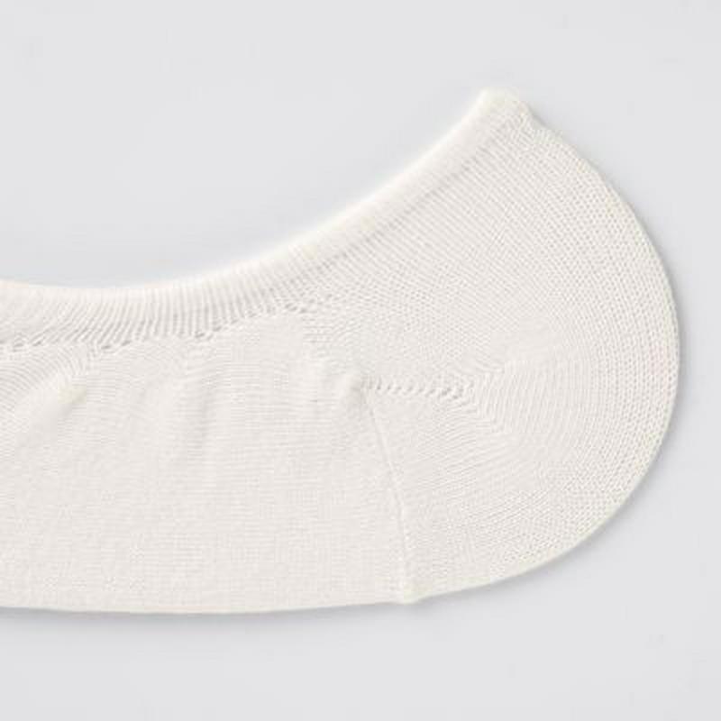 つま先ワイド脱げにくい　綿混　フットカバー（婦人・えらべる） ２３～２５ｃｍ・オフ白