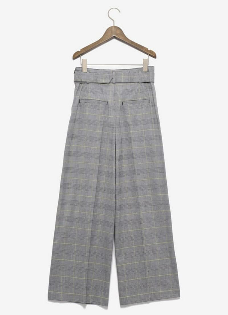 PLST カラーグレンチェックラップワイドパンツ