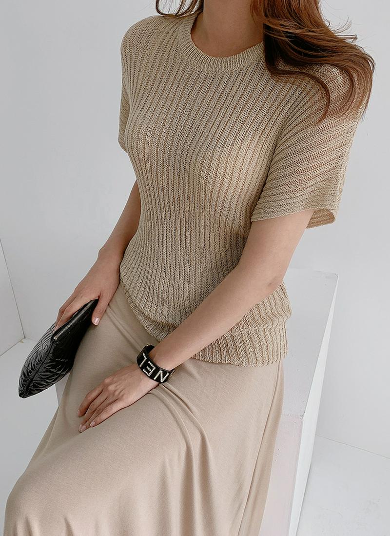 ラウンドアクリルサマーニット