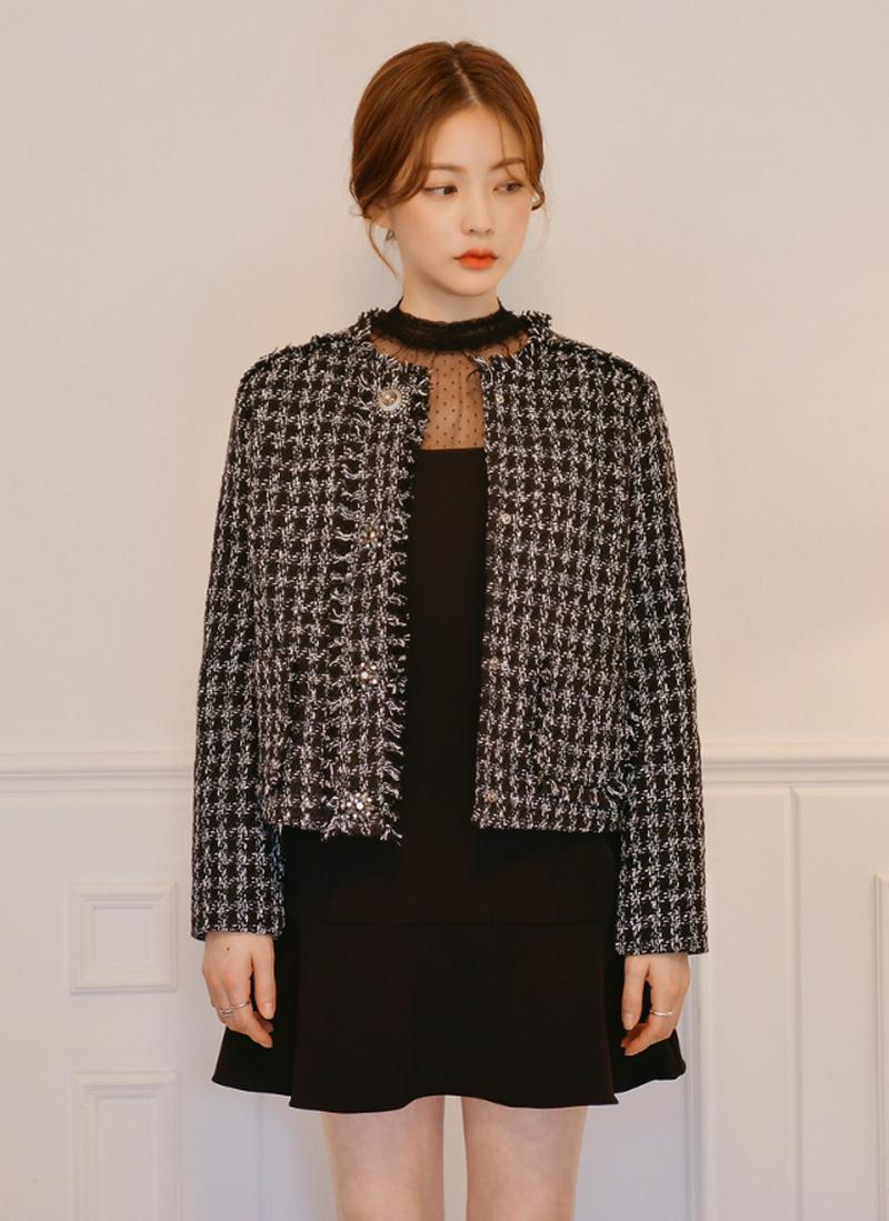 ジュエリー風ツイードジャケット