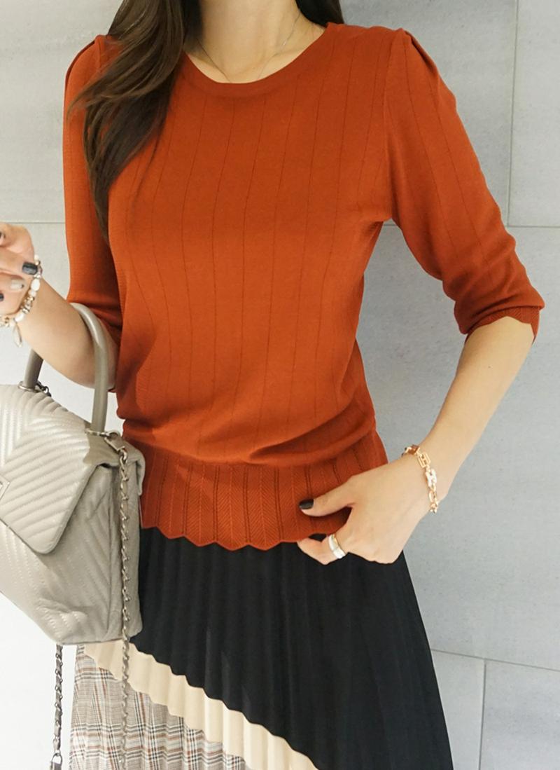 スカラップヘムニット