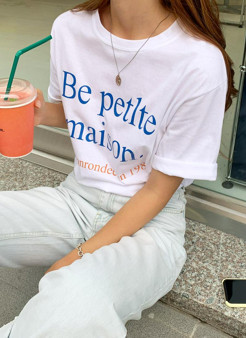 コットンレタリングTシャツ