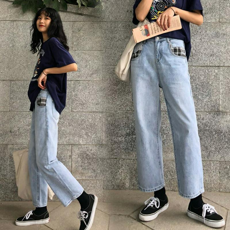 デニムパンツ ストレート レディース デニム ロングパンツ ボトムス パンツ おしゃれ 可愛い 2019秋冬新作 【8018-d