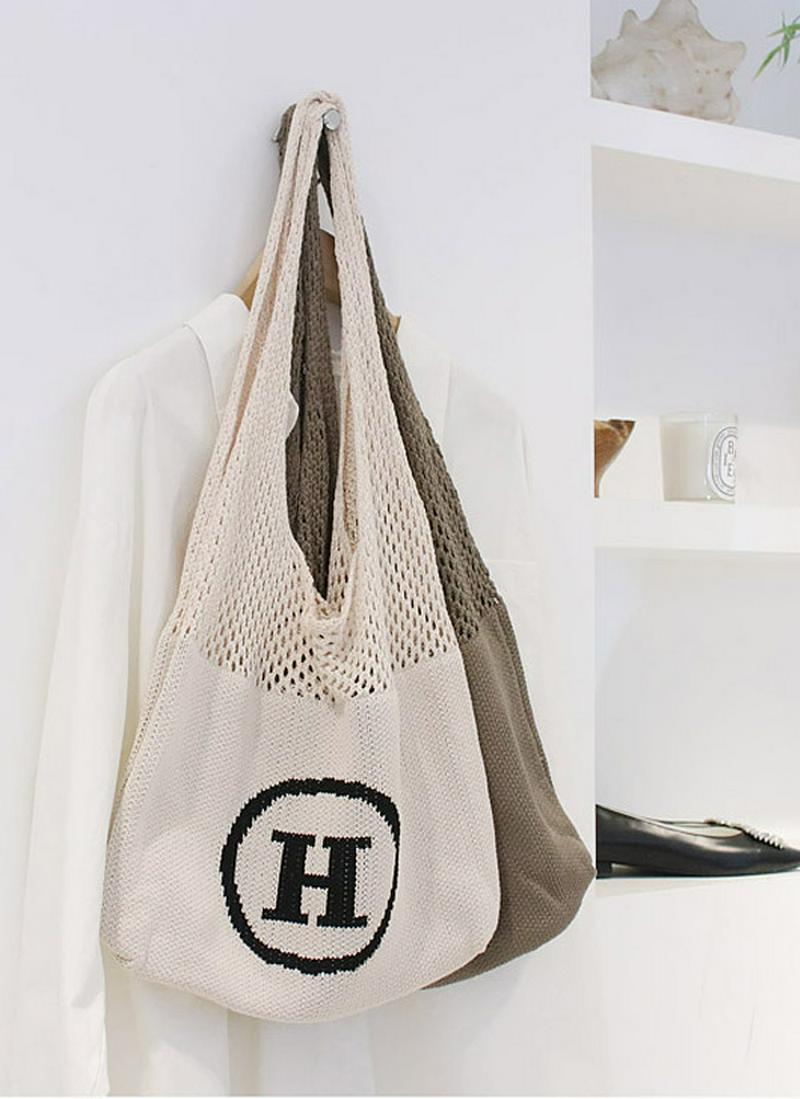 Hロゴニットショルダーバック