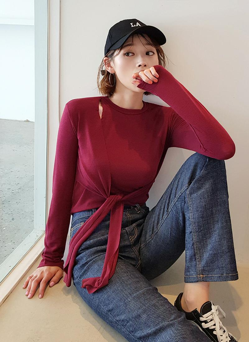 カットストラップTシャツ・全3色