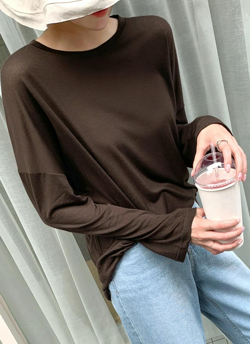テンセル混ドロップTシャツ