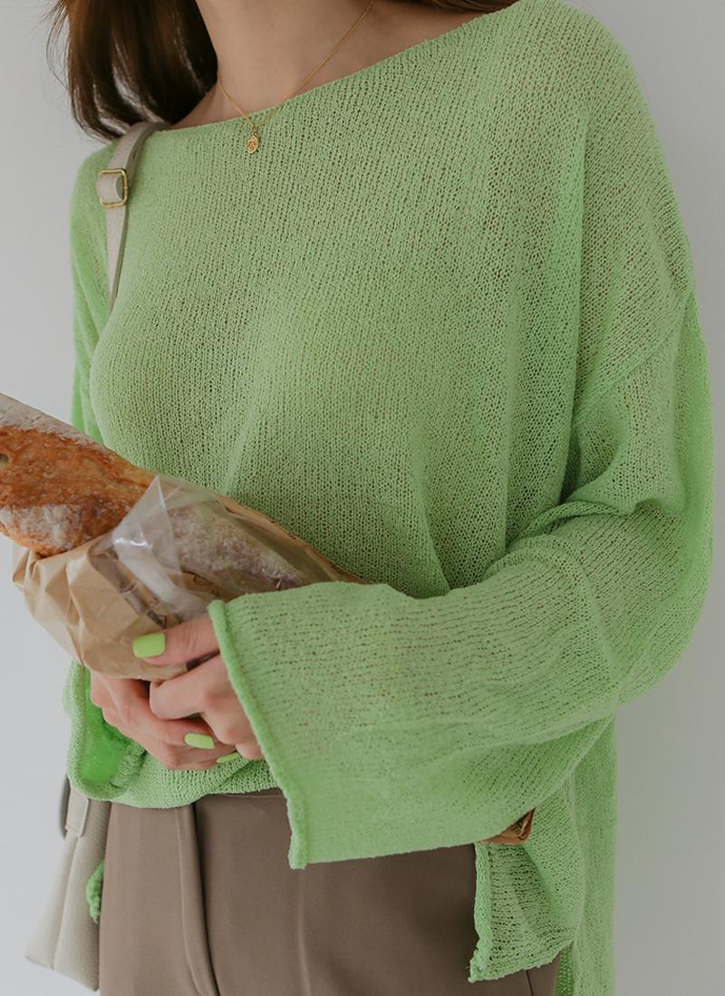 ボートネックルーズフィットニット