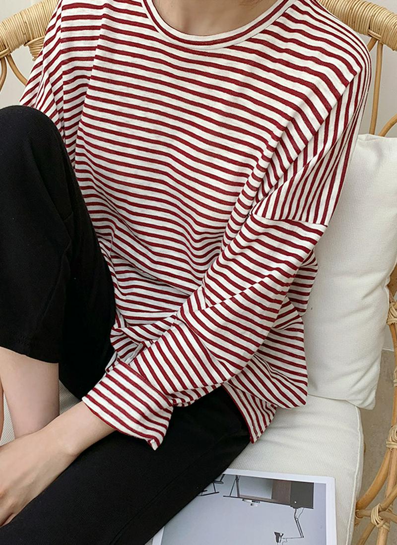 ルーズボーダー長袖Tシャツ