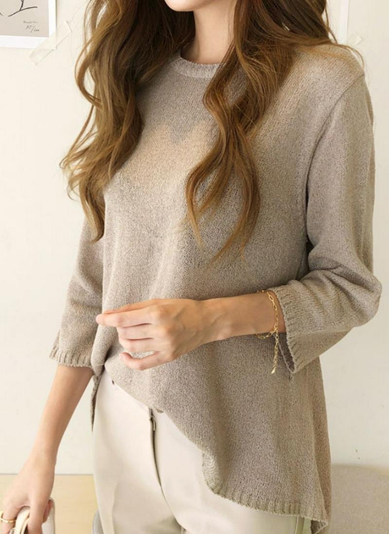 アクリル混バックリボンニット